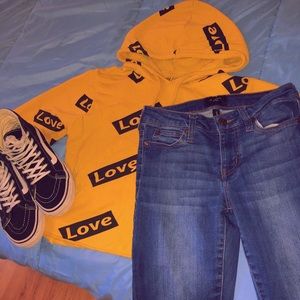 Black And Yellow Love Crop Top